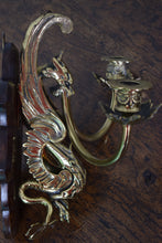 Load image into Gallery viewer, Victorian Brass Dragon Wall Sconces