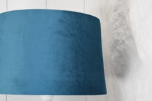 Load image into Gallery viewer, White Washed Natural Wood Lamp with Teal Shade
