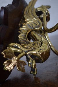 Victorian Brass Dragon Wall Sconces