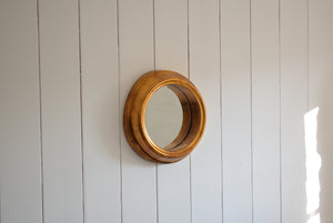 Deep Rimmed Gold Porthole Style Mirror