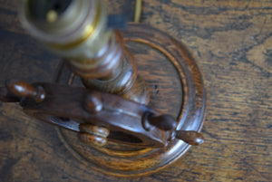 oak ships wheel lamp