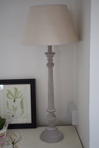 Tall Whitewashed Natural Wood Lamp