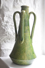 Load image into Gallery viewer, Large Green Glazed Pottery Vase