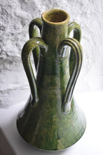 Load image into Gallery viewer, Large Green Glazed Pottery Vase