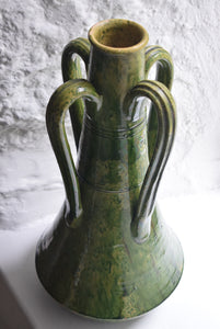 Large Green Glazed Pottery Vase