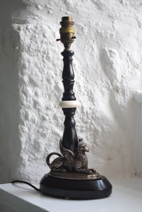 Ebonised Griffin Table Lamp