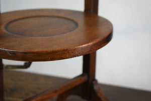 brown wooden cake stand