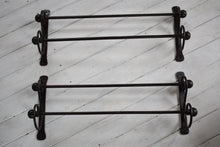 Load image into Gallery viewer, Antique pair of wrought Iron Towel Rails