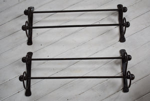 Antique pair of wrought Iron Towel Rails