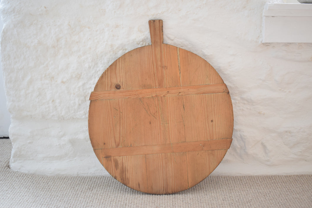 Vintage Round French Breadboard Made From Pine
