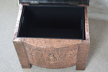 Load image into Gallery viewer, Art Nouveau Copper Clad Coal BoxArt Nouveau Copper Clad Coal Box