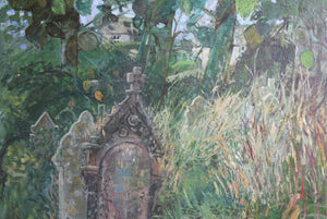 overgrown churchyard painting