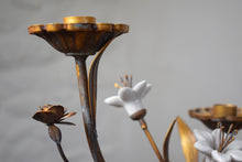 Load image into Gallery viewer, metal candleholder with flowers