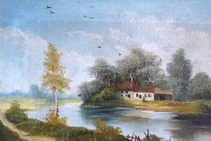 riverside cottage painting