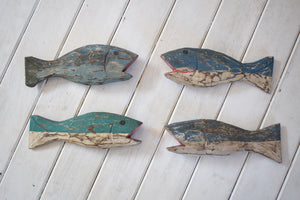 Vintage Hand Carved Painted Wooden Fish