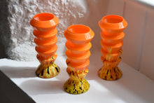 Load image into Gallery viewer, Orange blown glass vases 