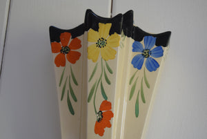 Art Deco Floral Wall Pockets