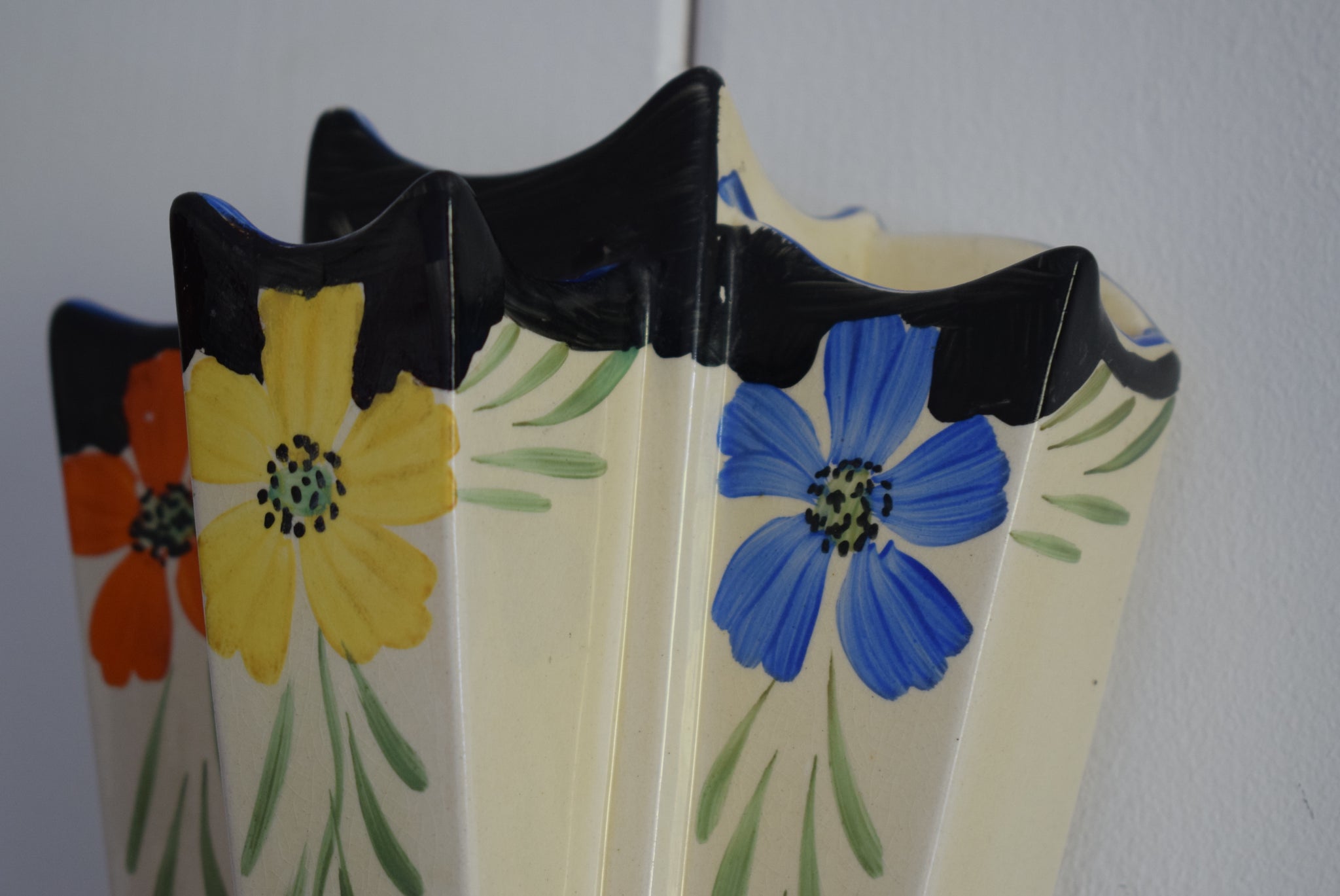 Art Deco Floral Wall Pocket Vases by Arthur Wood-From Grumbla Lane