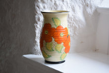 Load image into Gallery viewer, Orange and Black flower vase