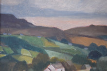 Load image into Gallery viewer, painting of hills and cottages