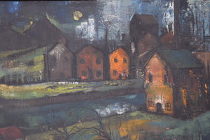 Peter Thursby Original Oil Painting Mid Century Landscape Scene