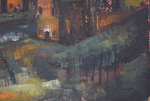 Peter Thursby Original Oil Painting Mid Century Landscape Scene