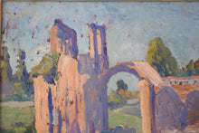 Load image into Gallery viewer, Elizabeth Lamorna Kerr Oil on Board Landscape with Ruins