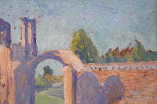 Load image into Gallery viewer, Elizabeth Lamorna Kerr Oil on Board Landscape with Ruins