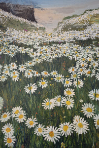 painting of many white flowers