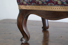 Load image into Gallery viewer, French Walnut Upholstered Footstool