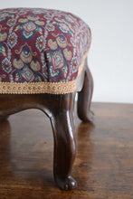 Load image into Gallery viewer, French Walnut Upholstered Footstool