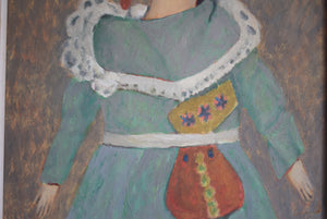 Oil Painting Doll Wearing a Green Dress