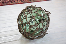 Load image into Gallery viewer, Large Antique Glass Fishing Float Buoy With Netting