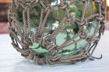 Load image into Gallery viewer, Large Antique Glass Fishing Float Buoy With Netting
