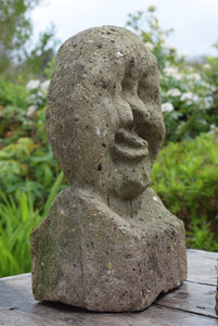 Pair of Weathered Concrete Heads