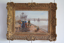 Load image into Gallery viewer,  Oil on Board Quayside Scene