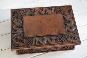 Antique Chinese Carved Wooden Folding Stool
