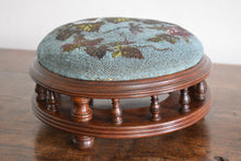 Load image into Gallery viewer, Round Beadwork Footstool