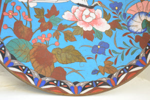 Cloisonne Dish Decorated With Two Storks