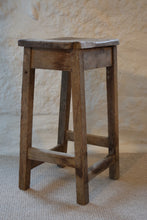 Load image into Gallery viewer, Antique Rustic Pine Workshop Farmhouse Stool