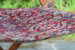 Victorian Carpet Upholstered Folding Deckchair Oetzmann and Co