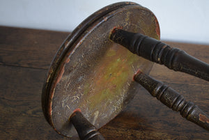 Antique Milking Stool in Original Worn Paint