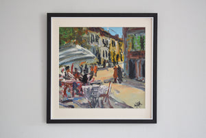 French Street Scene Original Oil Painting by Rachel Grainger Hunt