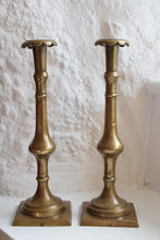 Load image into Gallery viewer, Georgian Brass Candlesticks 