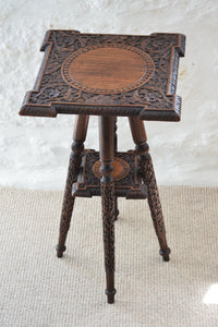 Antique Indian Carved Wooden Side Table c1890