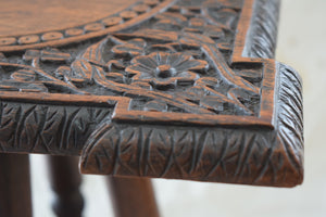 Antique Indian Carved Wooden Side Table c1890