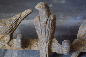 Antique Cast Iron Birds on Branch Coat Hook Bar
