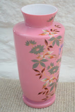 Load image into Gallery viewer, Tall Pink Antique Opaline Milk Glass Vase 