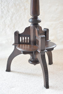 19th Century Carved Oak Tilt Top Side Table with Stylised Dragons