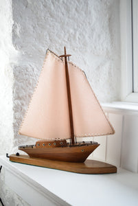 Wooden Sailing Boat Table Lamp